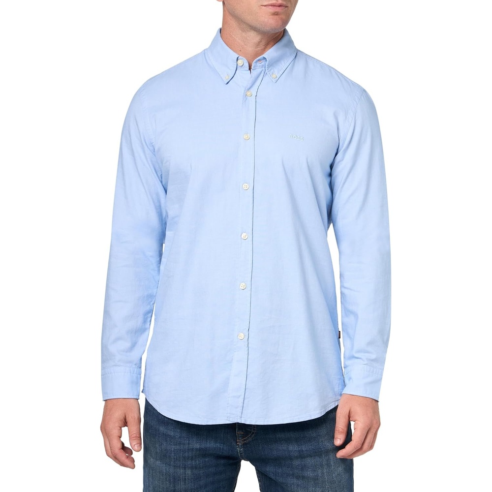 image:imageBOSS Mens Rickert Long Sleeve Oxford ShirtNiagara Mist