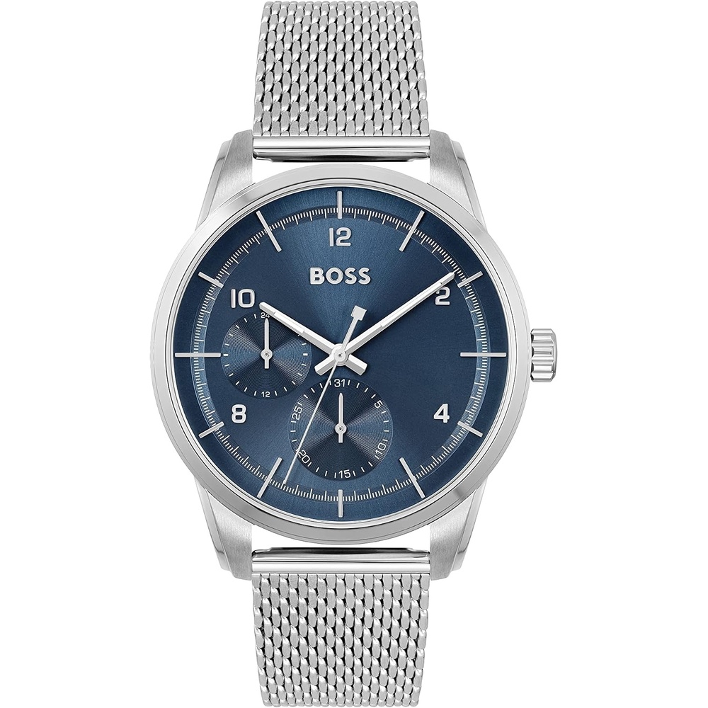 image:imageBOSS Mens SOPHIO 42mm Quartz Multifunction Watch  Water Resistant  Premium Sport Timepiece Perfect for Every OccasionBlue Silver