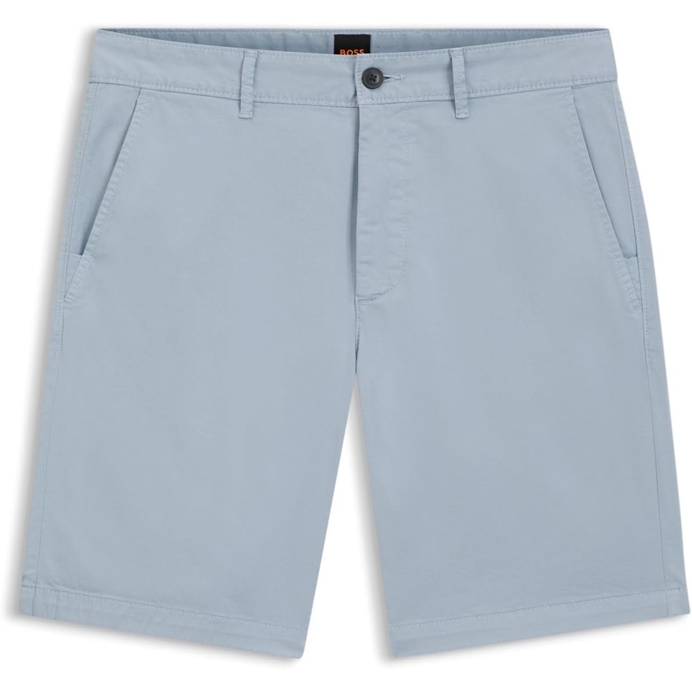 image:imageBOSS Mens Slim Fit Cotton Twill ShortsLightPastel Blue 458