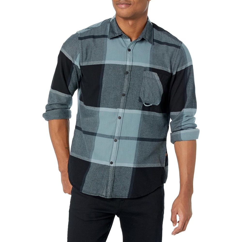 image:imageBOSS Mens Soft Flannel Button Down ShirtGoblin Green  Dark Teal