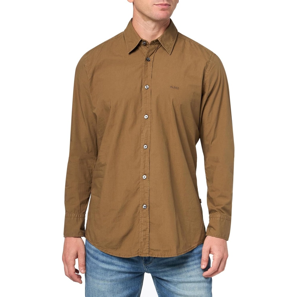 image:imageBOSS Mens Soft Flannel Button Down ShirtPewter Green