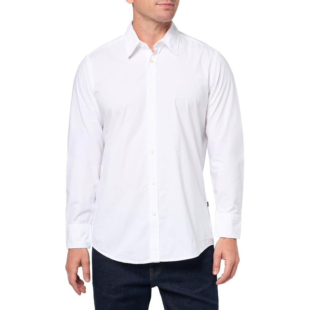 image:imageBOSS Mens Soft Flannel Button Down ShirtWhite Bone