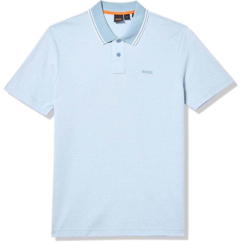 image:imageBOSS Mens Square Patch Logo Oxford Polo ShirtFrost Air