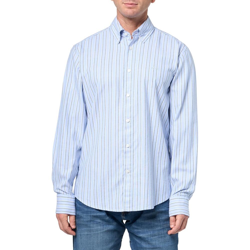 image:imageBOSS Mens Stripe Oxford Button Down ShirtForever Blue