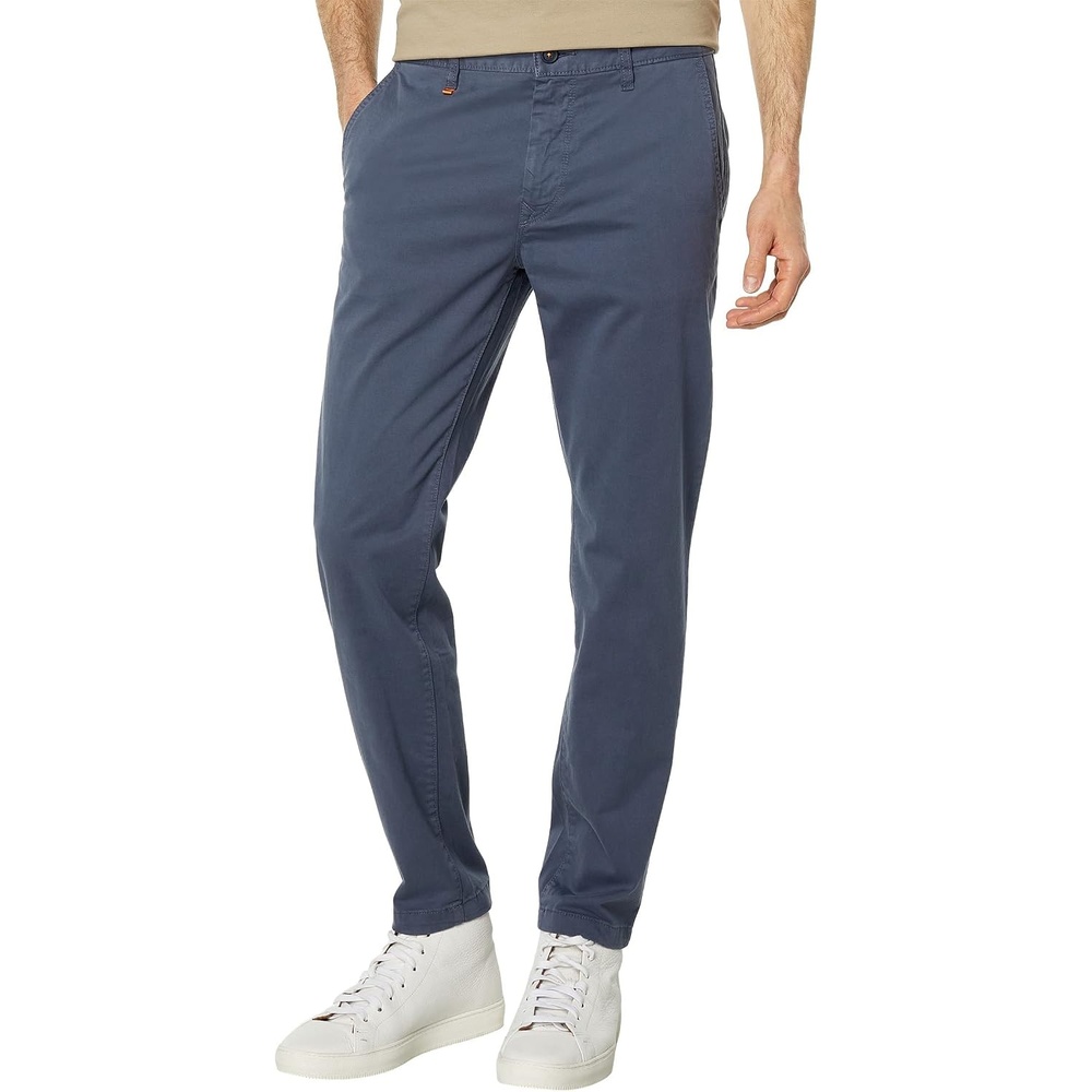 image:imageBOSS Mens Tapered Fit Cotton Blend TrousersMedium Spruce Blue