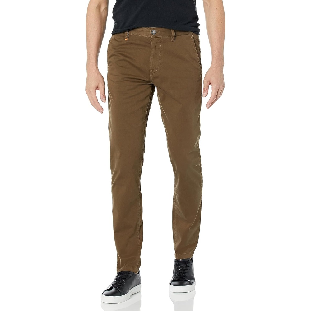 image:imageBOSS Mens Tapered Fit Cotton Blend TrousersMeta Green