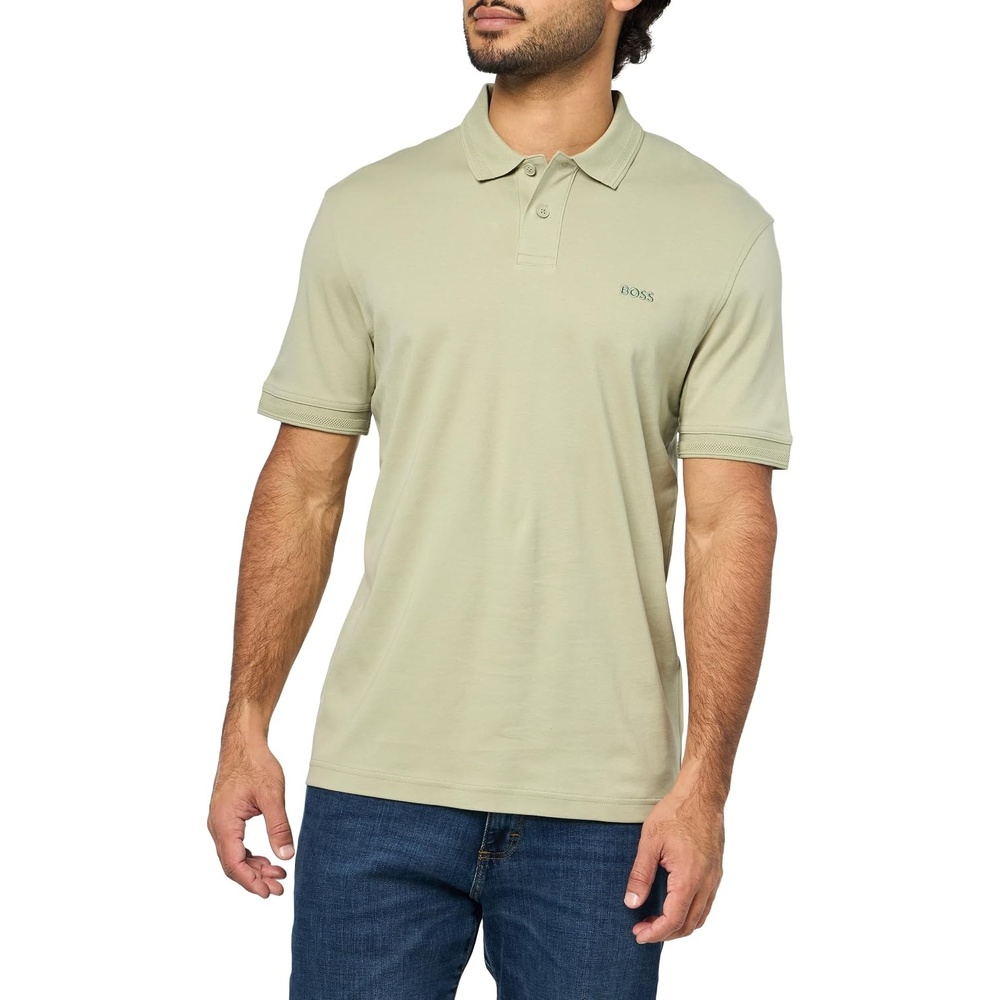 image:imageBOSS Mens Tonal Logo Interlock Polo ShirtMoss Green