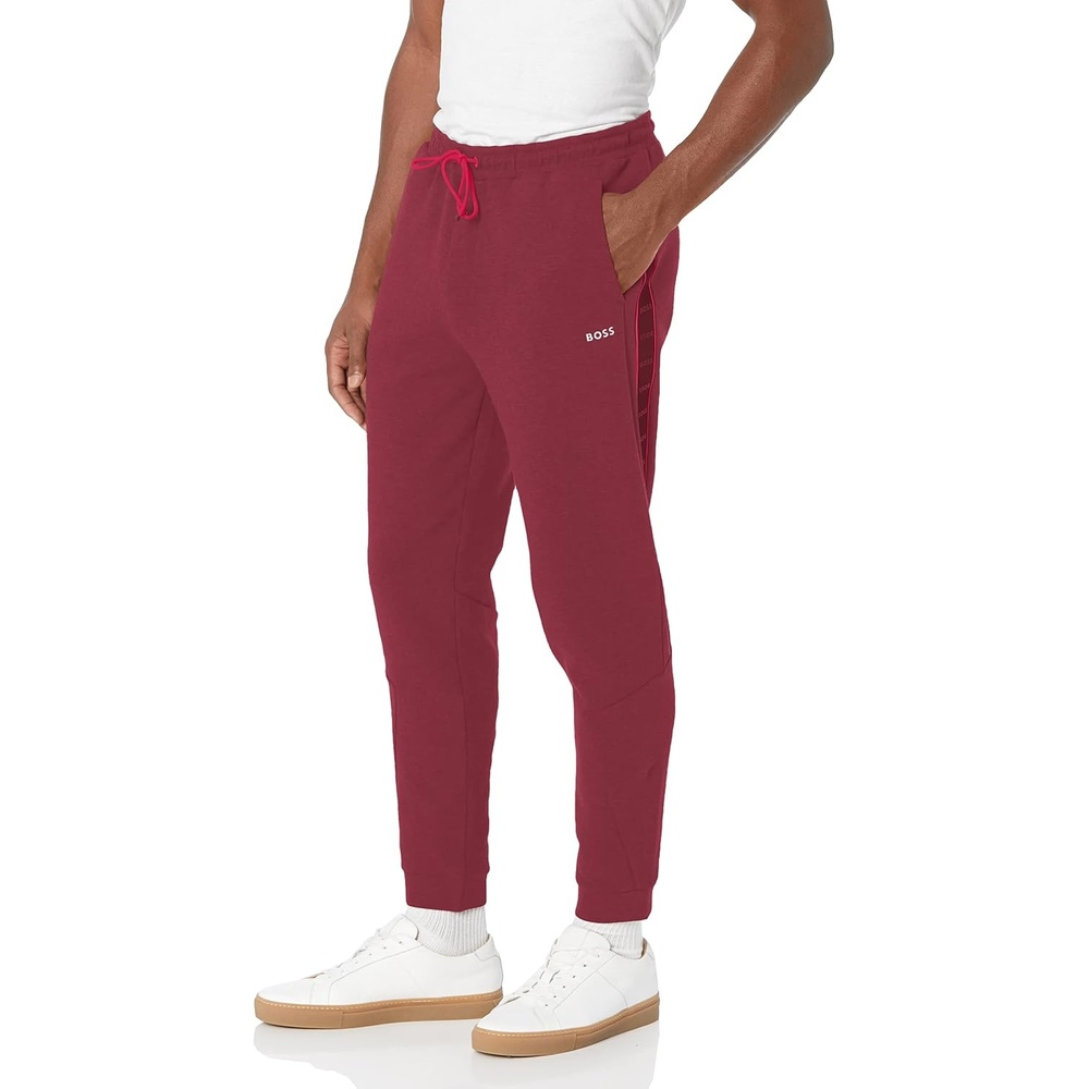 image:imageBOSS Mens Tonal Regular Fit Cotton SweatpantsMerlot