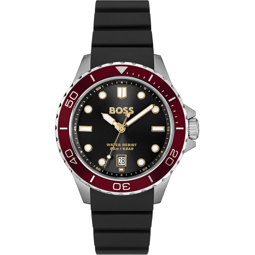 image:imageBOSS Mens Troper Sport Watch Blue Silicone Strap 5B Modern Stylish Timepiece  Gift for Him 42mmBlack
