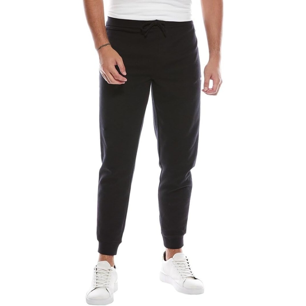 image:imageBOSS Mens Waffle Cotton Cuffed SweatpantsBlack Magnolia