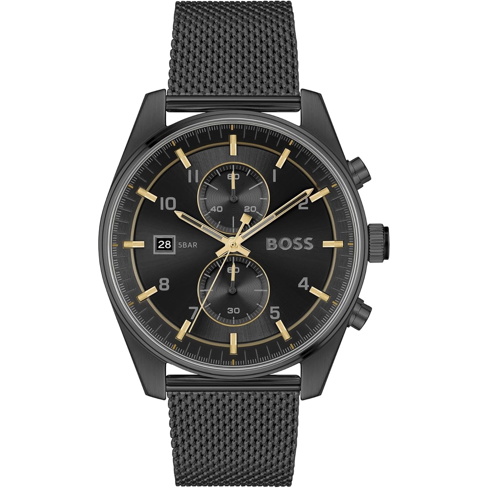 image:imageBOSS Skytraveller Mens 44mm Chronograph Quartz WatchBlack Mesh