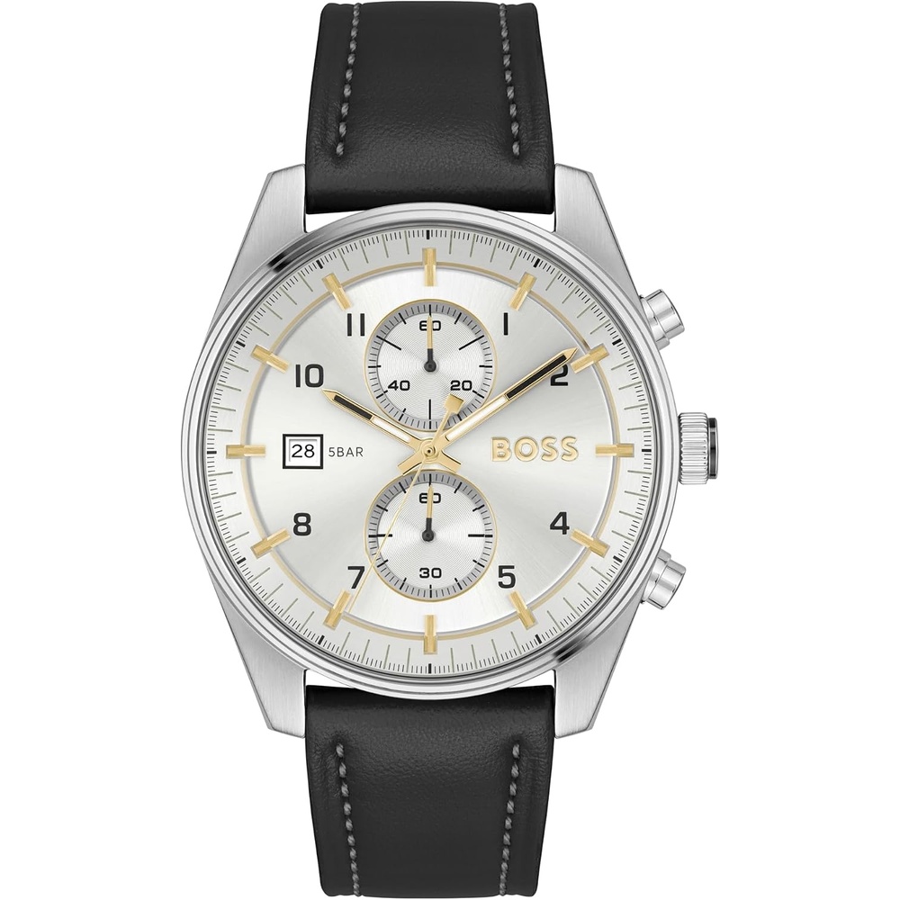 image:imageBOSS Skytraveller Mens 44mm Chronograph Quartz WatchSilver Black