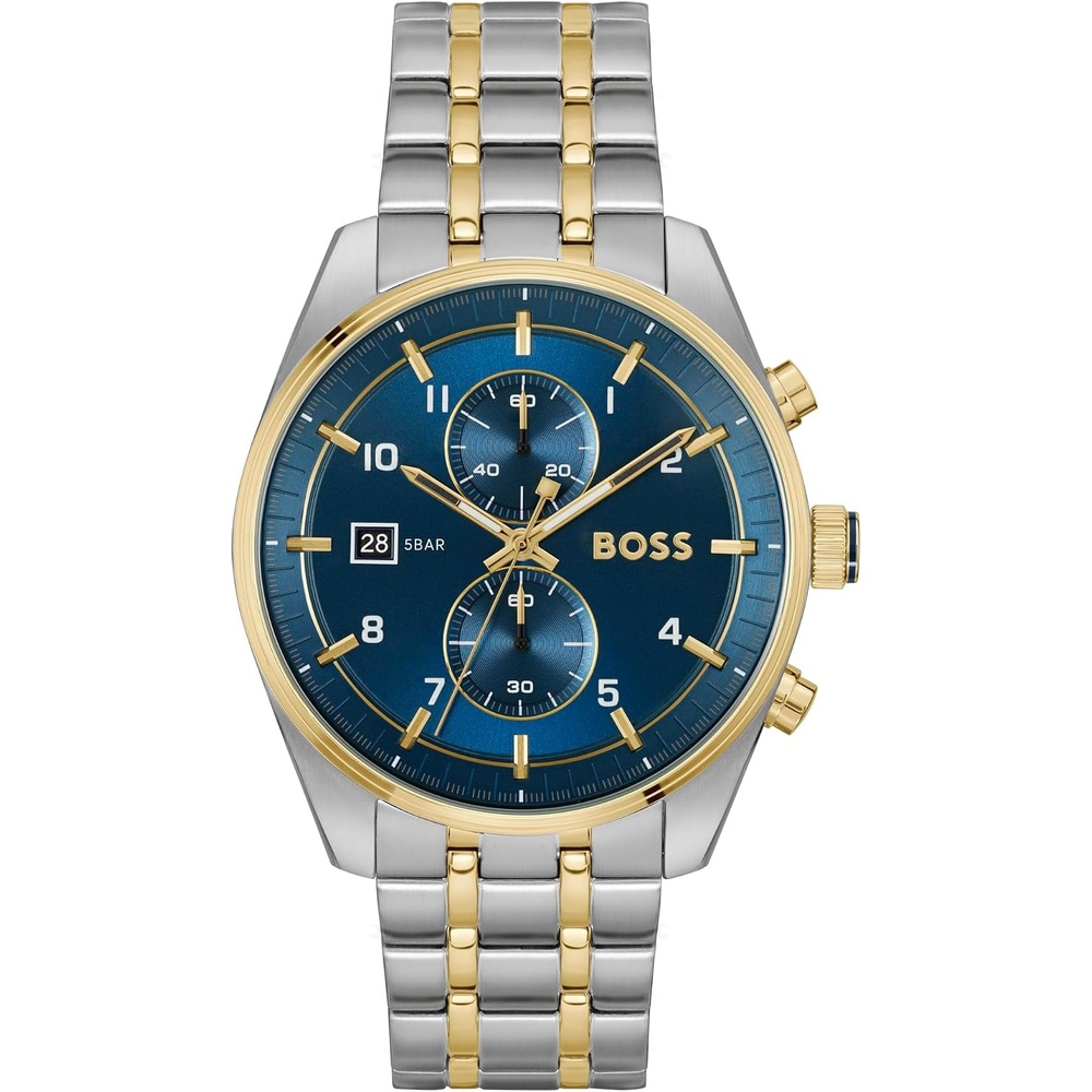 image:imageBOSS Skytraveller Mens 44mm Chronograph Quartz WatchTwoTone Blue