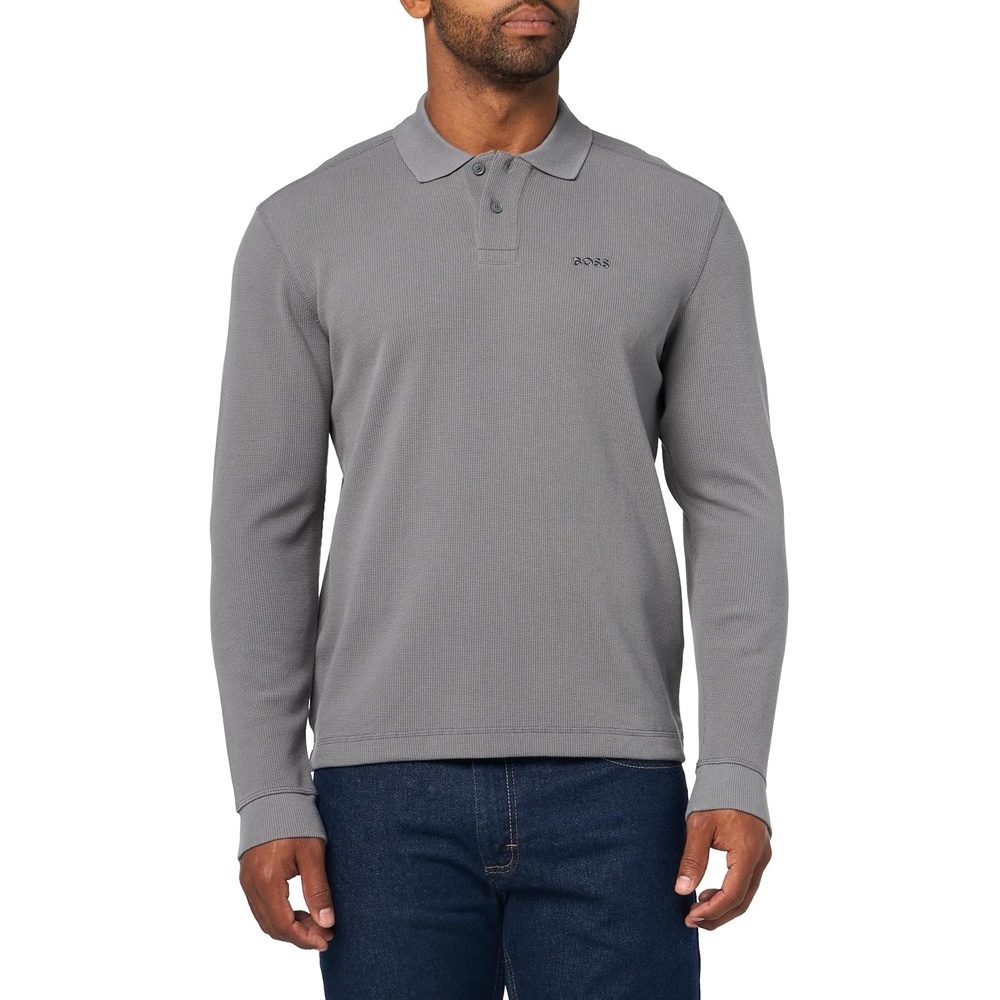 image:imageBOSS Small Logo Long Sleeve Polo Shirt Frozen Clay S