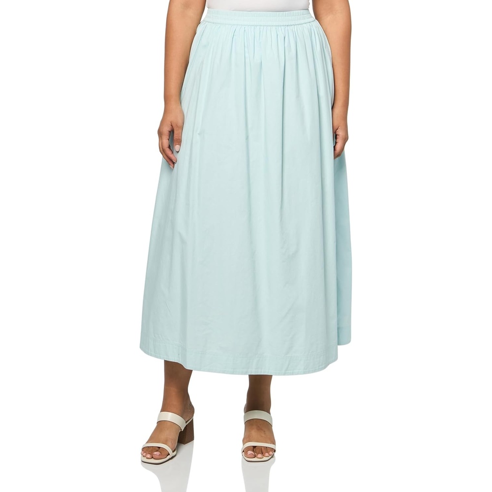 image:imageBOSS Womens Cotton Poplin Maxi SkirtDaylight Blue