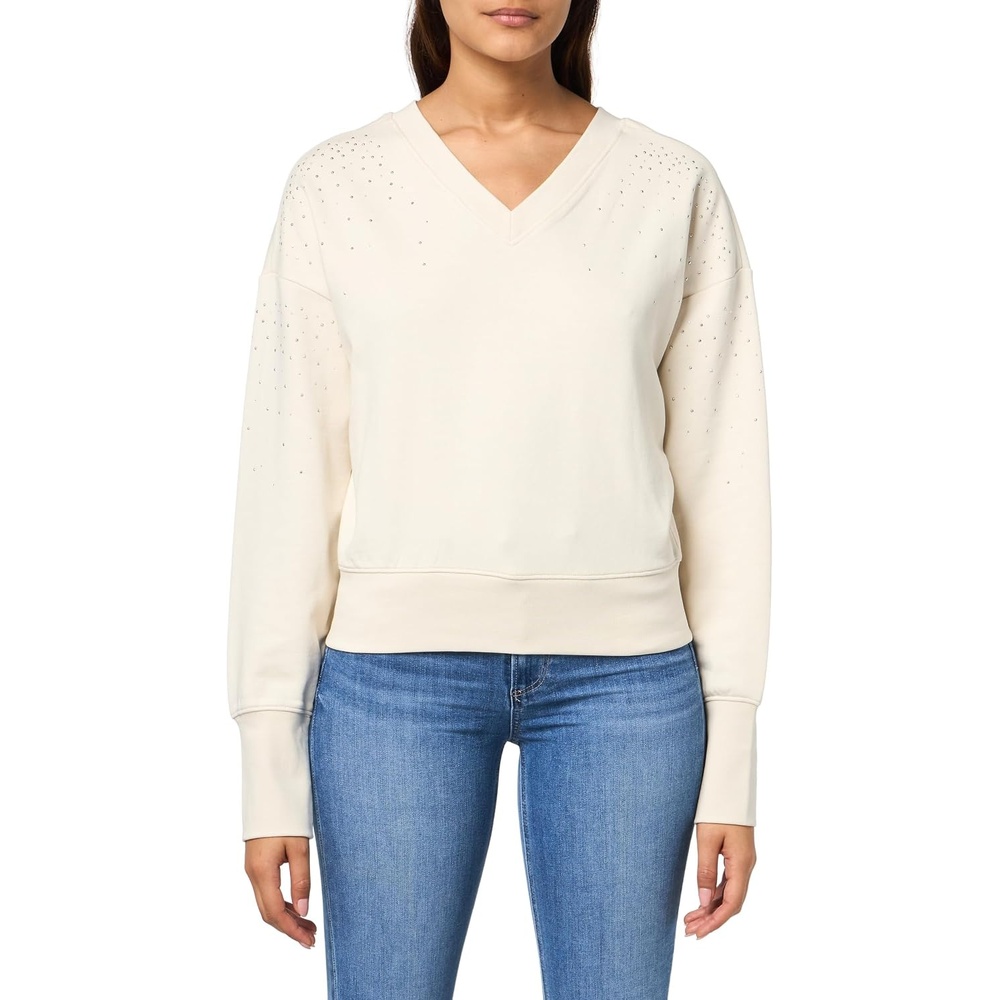 image:imageBOSS Womens Elay Sparkle SweatshirtOat Milk