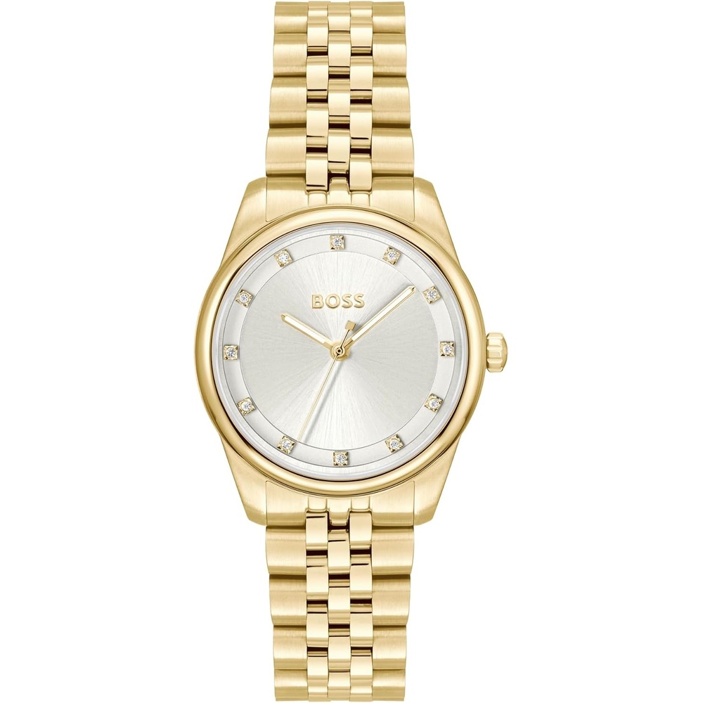 image:imageBOSS Womens Graceful Precious Watch Stainless Steel Bracelet 3B Modern Stylish Timepiece  Gift for Her 32mmGold Plated