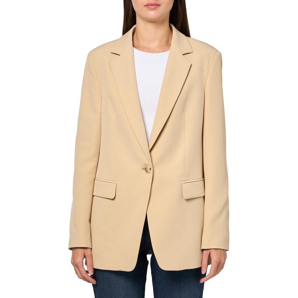 image:imageBOSS Womens Jabla Essential One Button Fitted BlazerLight Beige