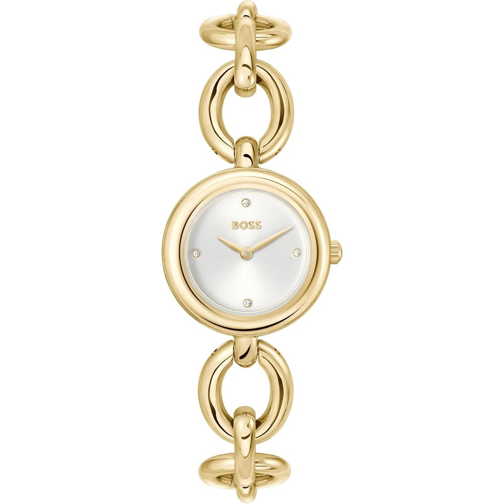 image:imageBOSS Womens Jewelry Watch Petite Round Case Quartz Movement Water Resistant up to 30 Meters 3ATM Gift for HerGold Plated