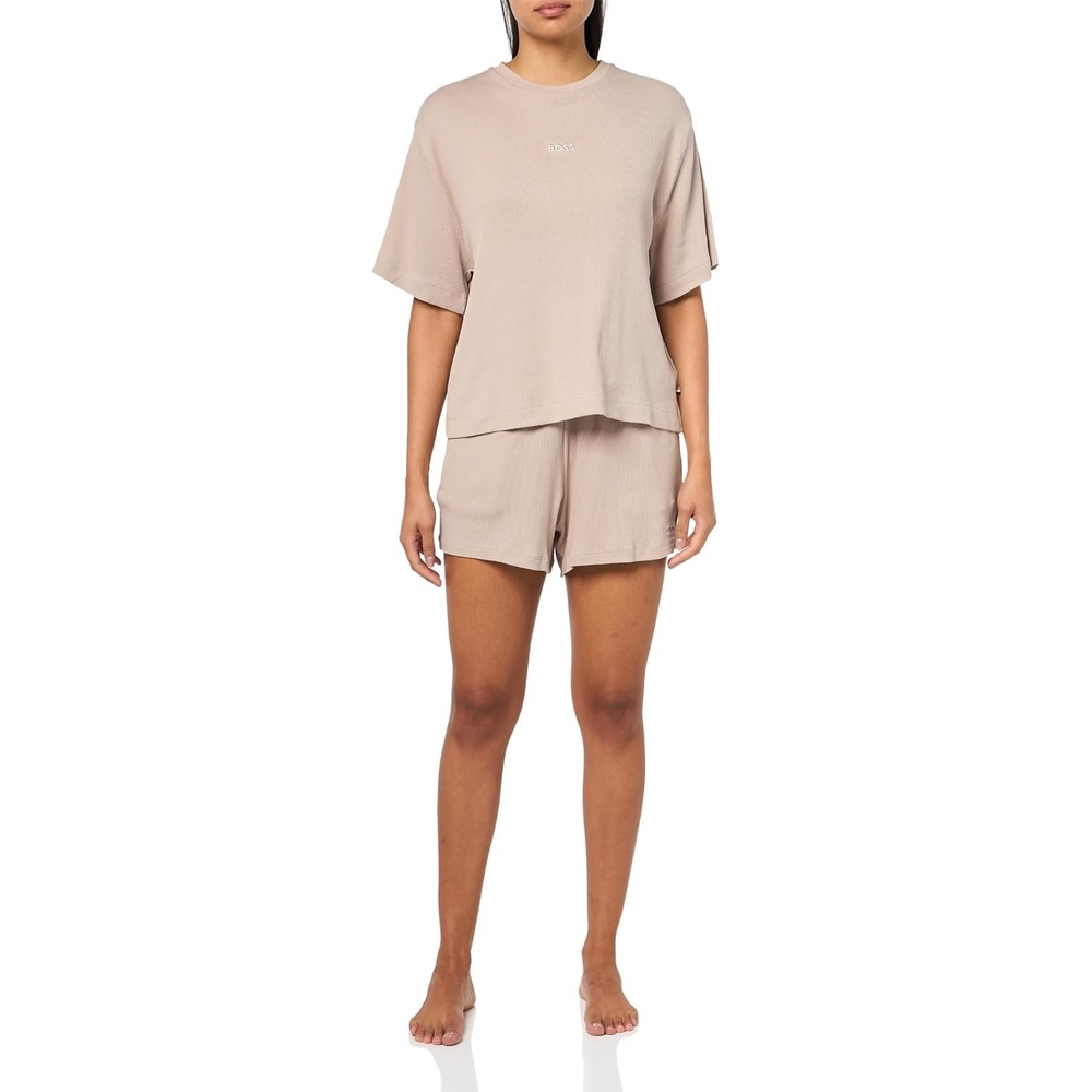 image:imageBOSS Womens Ribbed Betty Short SetGrey Taupe