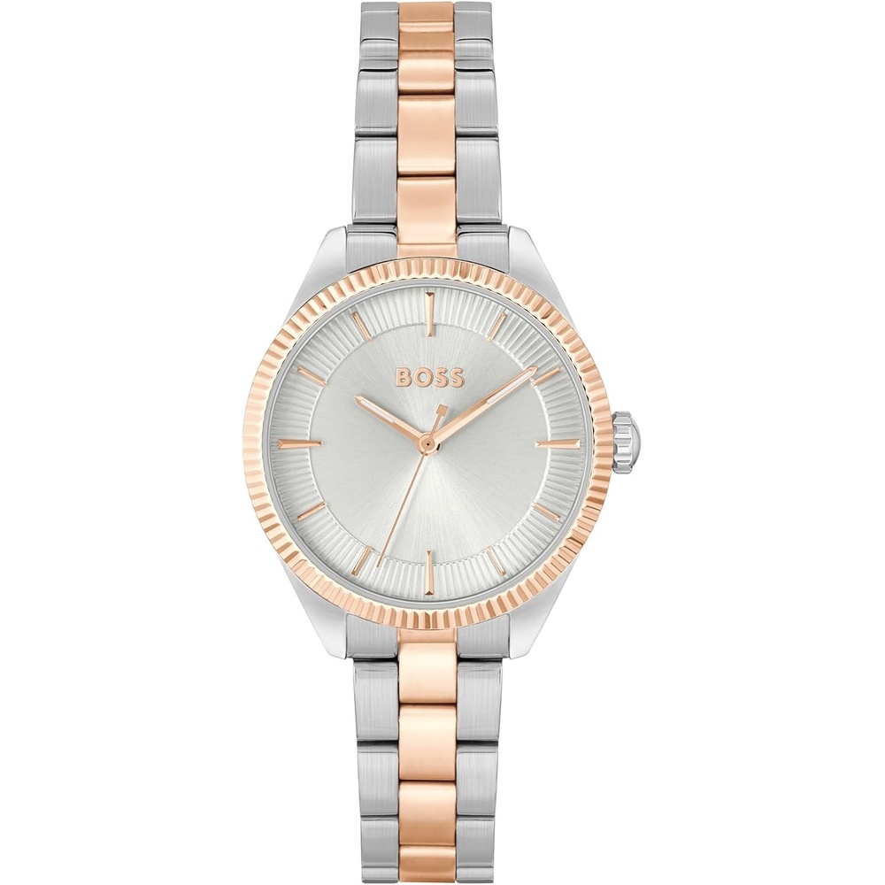 image:imageBOSS Womens Sage ThreeHand Watch Stainless Steel Case Textured Dial and Link Bracelet Gift for HerTwo Tone