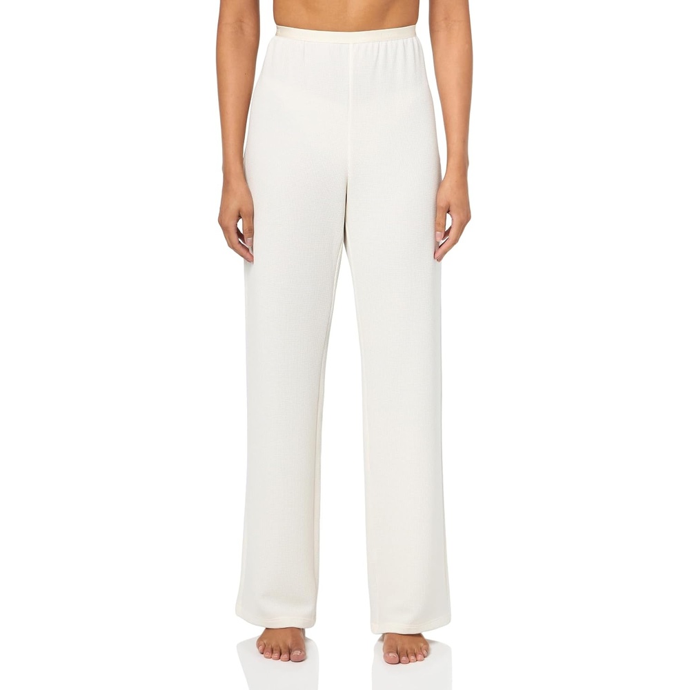 image:imageBOSS Womens Soft Modal Repeat Logo Wide Leg PantsMilky Way