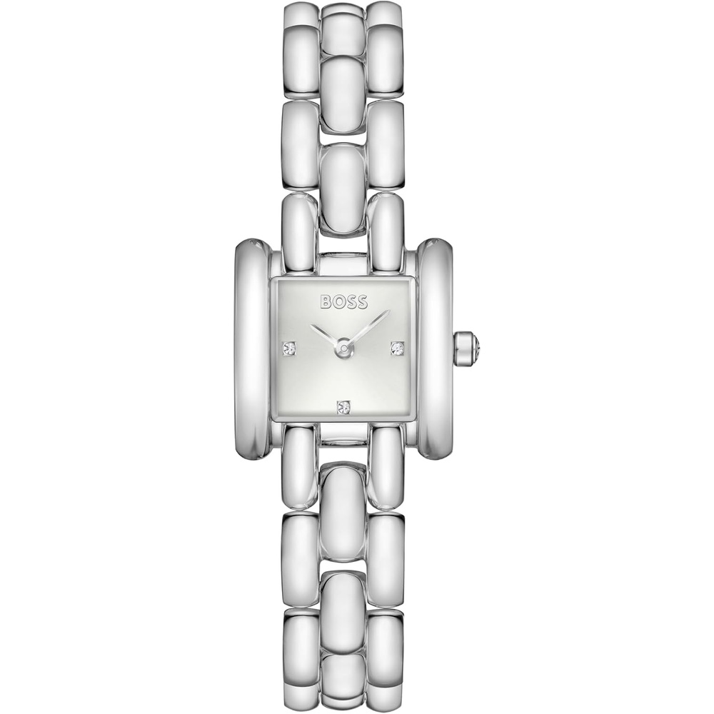 image:imageBOSS Womens Violet Watch Elegant Curved Design Sunray Dial Bracelet Gift for HerSilver