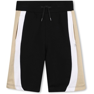 BOSS Boys Bermuda Shorts Kids Elastic Waist Cotton Active Lightweight(Black)