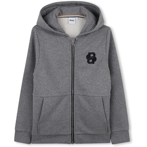 BOSS Boys’ Boss Boys Hooded Cardigan(Heather Grey)