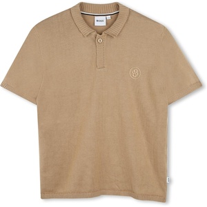 BOSS Boys’ Boys Short Sleeve Polo Kids Short Sleeve Cotton Classic Fit Polo(Cookie)