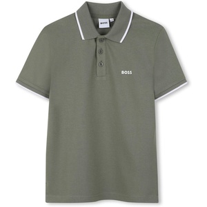 BOSS Boys’ Boys Short Sleeve Polo Kids Short Sleeve Cotton Classic Fit Polo(Green)