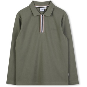 BOSS Boys Long Sleeve Polo Kids Short Sleeve Cotton Classic Fit Polo(Green)