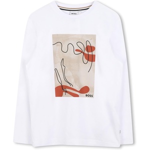 BOSS Boys Long Sleeve T-Shirt(White White)