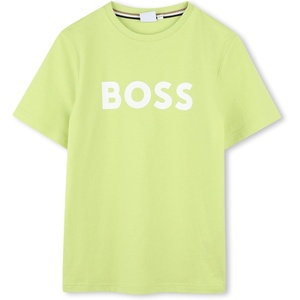 BOSS Boy’s Short Sleeve T Shirt with Big Contrasted Logo Shirt(Apple)