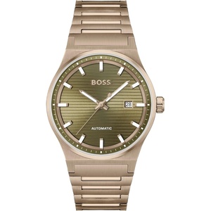 BOSS Candor Auto Men’s Automatic Watch, Stainless Steel, 5ATM/50m Water Resistant – Refined and Elegant Timepiece – Self-Winding – Gift for Him, 41mm(Beige Gold)