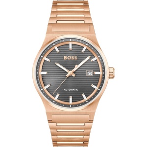 BOSS Candor Auto Men’s Automatic Watch, Stainless Steel, 5ATM/50m Water Resistant – Refined and Elegant Timepiece – Self-Winding – Gift for Him, 41mm(Rose Gold)