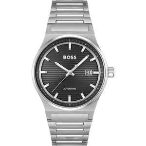 BOSS Candor Auto Men’s Automatic Watch, Stainless Steel, 5ATM/50m Water Resistant – Refined and Elegant Timepiece – Self-Winding – Gift for Him, 41mm(Silver-Black)