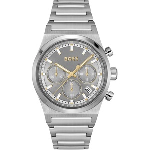 BOSS Candor Men’s Chronograph Watch, Quartz Movement, Stopwatch Function, Water Resistant up to 50 Meters 5ATM, Gift for Him