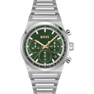 BOSS Candor Men’s Chronograph Watch, Quartz Movement, Stopwatch Function, Water Resistant up to 50 Meters 5ATM, Gift for Him(Silver)