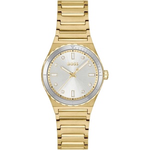 BOSS Candor Women’s Sport Watch, Dive Inspired Design, Crystal Indexes, Quartz Movement, Water Resistant up to 30 Meters 3ATM, Gift for Her(Gold Plated)