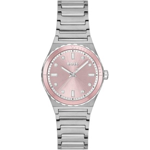 BOSS Candor Women’s Sport Watch, Dive Inspired Design, Crystal Indexes, Quartz Movement, Water Resistant up to 30 Meters 3ATM, Gift for Her(Silver)