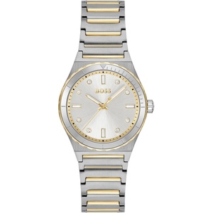 BOSS Candor Women’s Sport Watch, Dive Inspired Design, Crystal Indexes, Quartz Movement, Water Resistant up to 30 Meters 3ATM, Gift for Her(Two Tone)