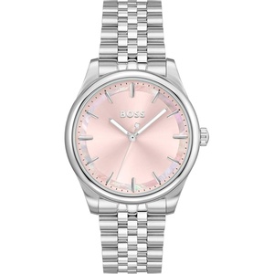 BOSS Graceful Women’s 3H Quartz Watch, Stainless Steel, 3ATM/30m Water Resistant – Modern, Elegant Timepiece – Gift for Her, 36mm(Silver-Pink)