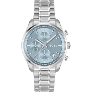 BOSS Grand Tour Women’s 3H Quartz Chronograph Watch, Stainless Steel, 3ATM/30m Water Resistant – Stylish, Elegant Timepiece – Gift for Her, 38mm(Silver-Blue)