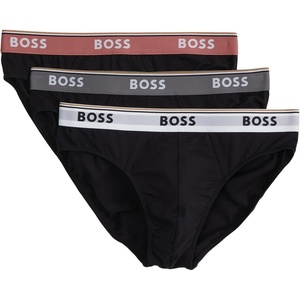 BOSS Mens 3-pack Classic Regular Fit Stretch Briefs(Dark Black / Slate Grey  Dark Black / Misty Rose  Dark Black / Frost White)