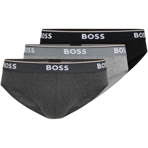 BOSS Mens 3-pack Classic Regular Fit Stretch Briefs(Gray/Charcoal/Black)