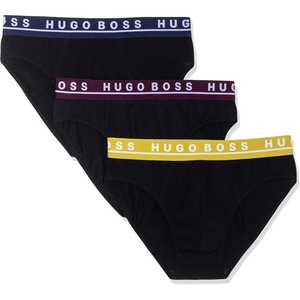 BOSS Mens 3-pack Classic Regular Fit Stretch Briefs(Raven Black/Raven Black/Raven Black)