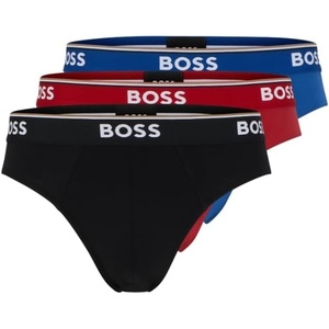 BOSS Mens 3-pack Classic Regular Fit Stretch Briefs(Red/Navy/Black)