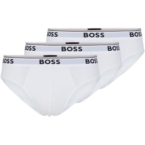 BOSS Mens 3-pack Classic Regular Fit Stretch Briefs(White)