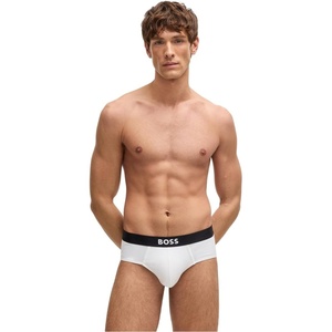BOSS Men’s 3-pack Logo Icon Hipster Brief(Bright White)